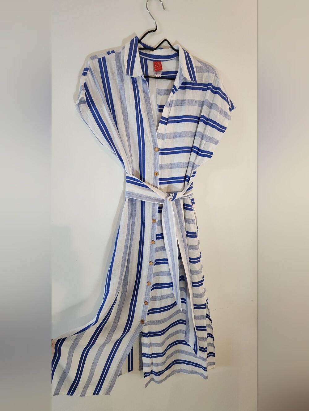 Red Carter | Blue & White Striped Maxi Shirt Dress | S size 6